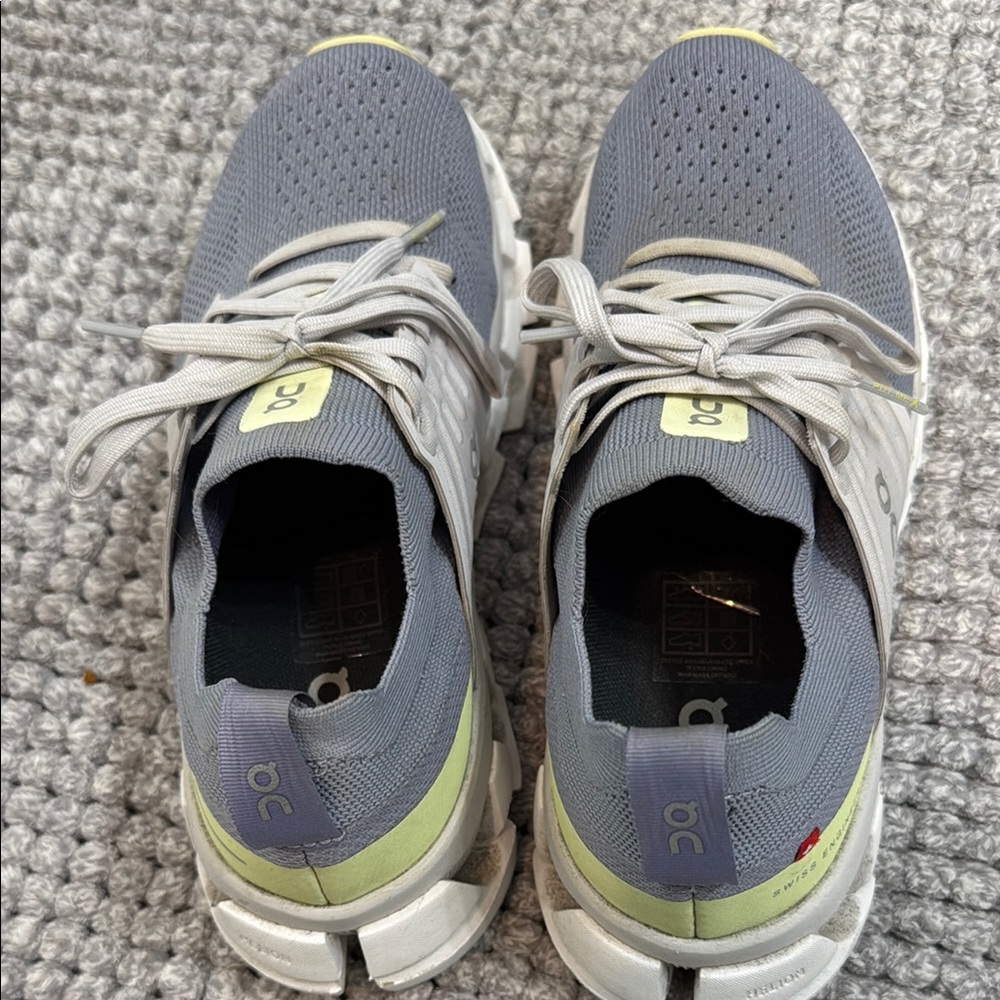 On Running Gray and Yellow Sneakers - Picture 2 of 3